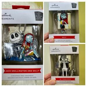 Nightmare Before Christmas Jack Sally Dr Finkelstein Christmas Ornament Bundle